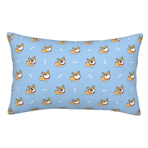 Fotbe Corgi Dog Funda de Almohada Decorativa Estilo Occidental, Lujo en Algodón, Fundas para Almohadas King, Cojín Estampado para Decoración del Hogar-16"x24"