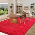 thumbnail image 4 of Janvonne Fluffy Red Area Rug for Bedroom Living Room Soft 6x9 Fuzzy Rugs Non-Shedding Indoor Plush Rug for Nursery Kids Room Dorm Room Home Decor, High Pile Shaggy Floor Carpets, 4 of 8