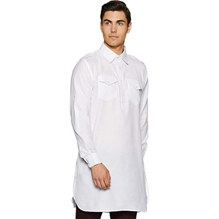

Devyom Men s Cotton Pathani Regular Fit Kurta (White 38)