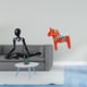 thumbnail image 2 of Escultura de caballo con un pensador abstracto creativo, figura decorativa única para la entrada, dormitorio, estantería, armario, adorno coleccionabl, 2 of 8
