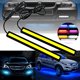 thumbnail image 2 of 2 Piezas Coche LED Luz Diurna 12V Impermeable Super Brillante COB DRL Antiniebla Lámparas Decorativas Tiras De, 2 of 4