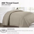 thumbnail image 4 of California Design Den 100% Cotton Duvet Cover Queen Size Only - 400 Thread Count, Soft Sateen, Button Closures & Corner Ties - Taupe, 4 of 8