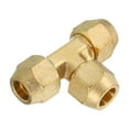 thumbnail image 3 of Uxcell 1/2" x 1/2" x 1/2" Brass Pipe Fitting Flare Tee Tube Fitting Pipe Adapter Connector with Nut, 3 of 5