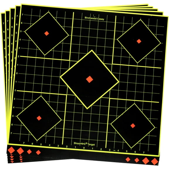 Birchwood Casey 34175 Shoot-N-C Sight-In 17.75" Self-Adhesive 5-Diamond Target 5 Pack Black