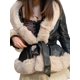 thumbnail image 4 of Txlixc Chaqueta de cuero de mujer con cuello de felpa de contraste casual Txlixc moda, 4 of 8