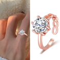 thumbnail image 5 of Love Ring Sweet Open Copper Inlaid Zircon Index Finger Small Fresh Zircon Inlaid, 5 of 5