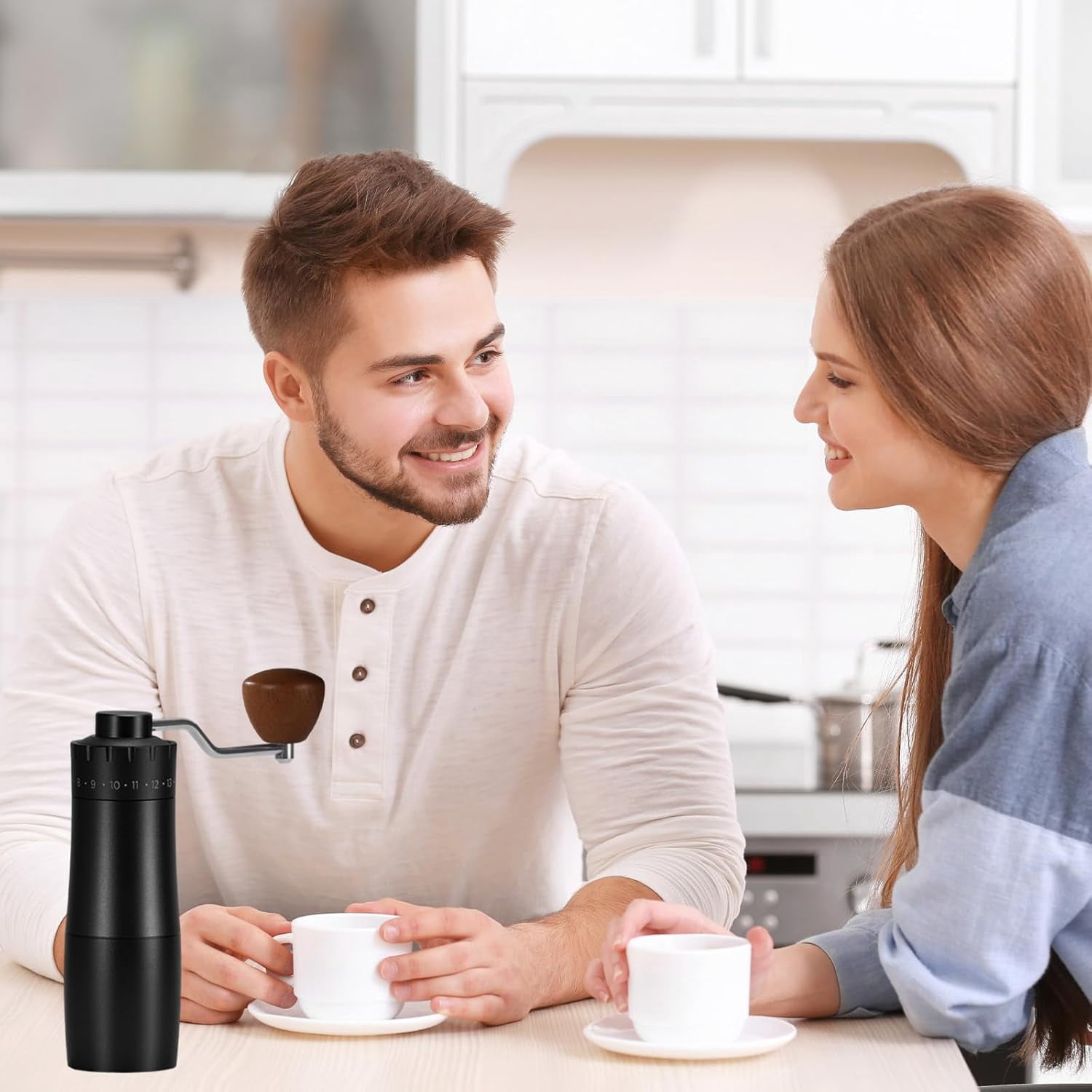 Manual Coffee Grinder with Stainless Steel Burr for Espresso and Pour Over