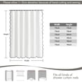 thumbnail image 5 of 90" Long Scalloped Shower Curtain Linen Textured with 12 Metal Hooks Cute Extra Long Heavy Duty Washable Waterproof Cloth Shower Curtains with Black Border for Bathroom Hotel Bathtub,White, 5 of 12
