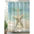 thumbnail image 2 of Boanket Polyester Fabric Starfish Coastal Shower Curtain, Watercolor Marine Life Vintage Waterproof Bathtub Curtain Bathroom Decor Set with Hooks 36 x 78 Inches,, 2 of 6