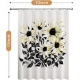 thumbnail image 5 of Modern Floral Shower Curtain with 12 Hooks, Waterproof Polyester Fabric Bathroom Curtain, Abstract Art Design, 72x72inches, 5 of 6