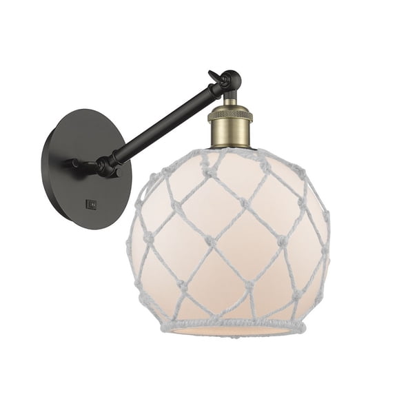 317-1W-BAB-G121-8RW-LED-Innovations Lighting-Athens - 1 Light Wall Sconce In Industrial Style-12.38 Inches Tall and 8 Inches Wide Black Antique Brass