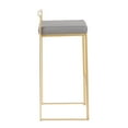 thumbnail image 3 of Fuji Contemporary Barstool in Gold with Grey Faux Leather by LumiSource - Set of 2, 3 of 7
