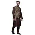 thumbnail image 2 of Atasi Traditional Mens Dupion Silk Kurta Pajama Set With Nehru Jacket Men Wear, 2 of 3