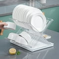 thumbnail image 1 of Escurridor de platos plegable perfecl con bandeja de Escurridor Estante de secado de platos, 1 of 8