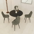 thumbnail image 3 of 31.5" Round Dining Table for 2-4, Mid-Century Small Round Table with Pedestal Base, Weight Capacity 300 Lbs, MDF Leisure Table for Small Space, Kitchen, Living Room, Black, 3 of 8