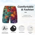 thumbnail image 5 of Lsque Mens Swim Trunks Butterfly Flower Cascade Pattern - Bathing Suit Compression Liner - Beach Swim Shorts Swimwear - (S-3XL) - Stretch Quick Dry -X-Large, 5 of 9