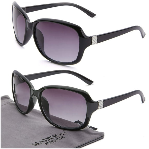 Anteojos de sol Madison Avenue Clásicos Vintage UV400 para mujer 2 Paquetes