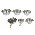 thumbnail image 1 of Stainless Steel Pots and Pans Set, Small Induction Cookware Set Non Stick Kitchen Cooking Set with Glass Lids and Ergonomic Handle, Compatible with All Stovetops, Kitchen, 1 of 7
