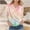 Multicolor A3, variant on Abtuhar Women Long Sleeve Tops Print V Neck Ruffled Neckline Relaxed Straight Hem Light Fabric Fall Shirts