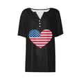 thumbnail image 4 of Mujeres Manga Corta de Verano Tops Día de la Independencia Impreso Cuello en V Casual Top, Imitación de Algodón Camisa Marco para las Mujeres, Lavado de Manos Primavera Y Verano, 4 of 5