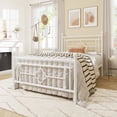 thumbnail image 3 of Allewie Twin Size Metal Platform Bed Frame with Victorian Vintage Headboard and Footboard, White, 3 of 10