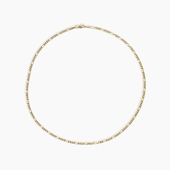 sanctuaire Dainty Detailed Chain Necklace 14K Solid Gold