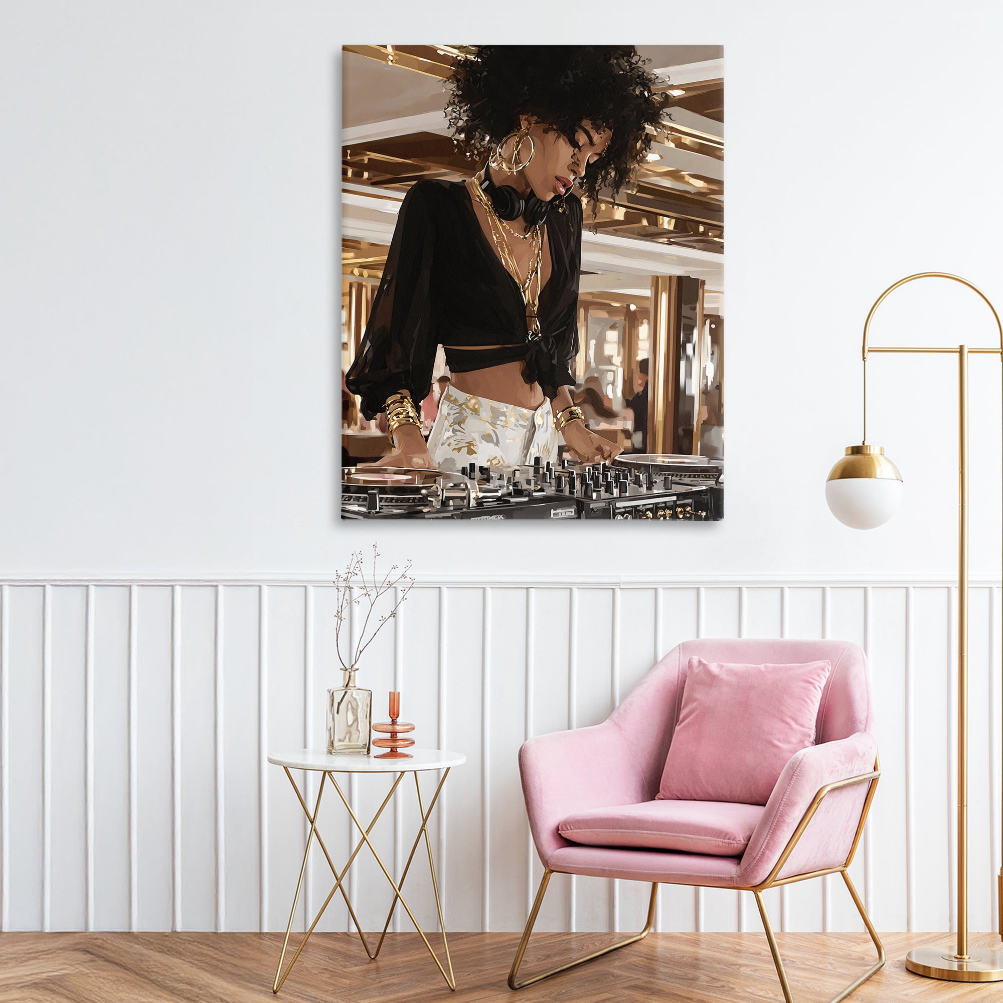 Stupell Industries Woman Of Music Live DJ Canvas Wall Art, design by Franklyn Gregory