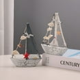thumbnail image 4 of LAMIRO Wooden Sailing Boat Model Mini,Handmade Vintage Nautical Wood Sailing Boat Decoration,for Table Ornament,Photo Props,Beach Ocean Theme Party and Room Decor, 4 of 7