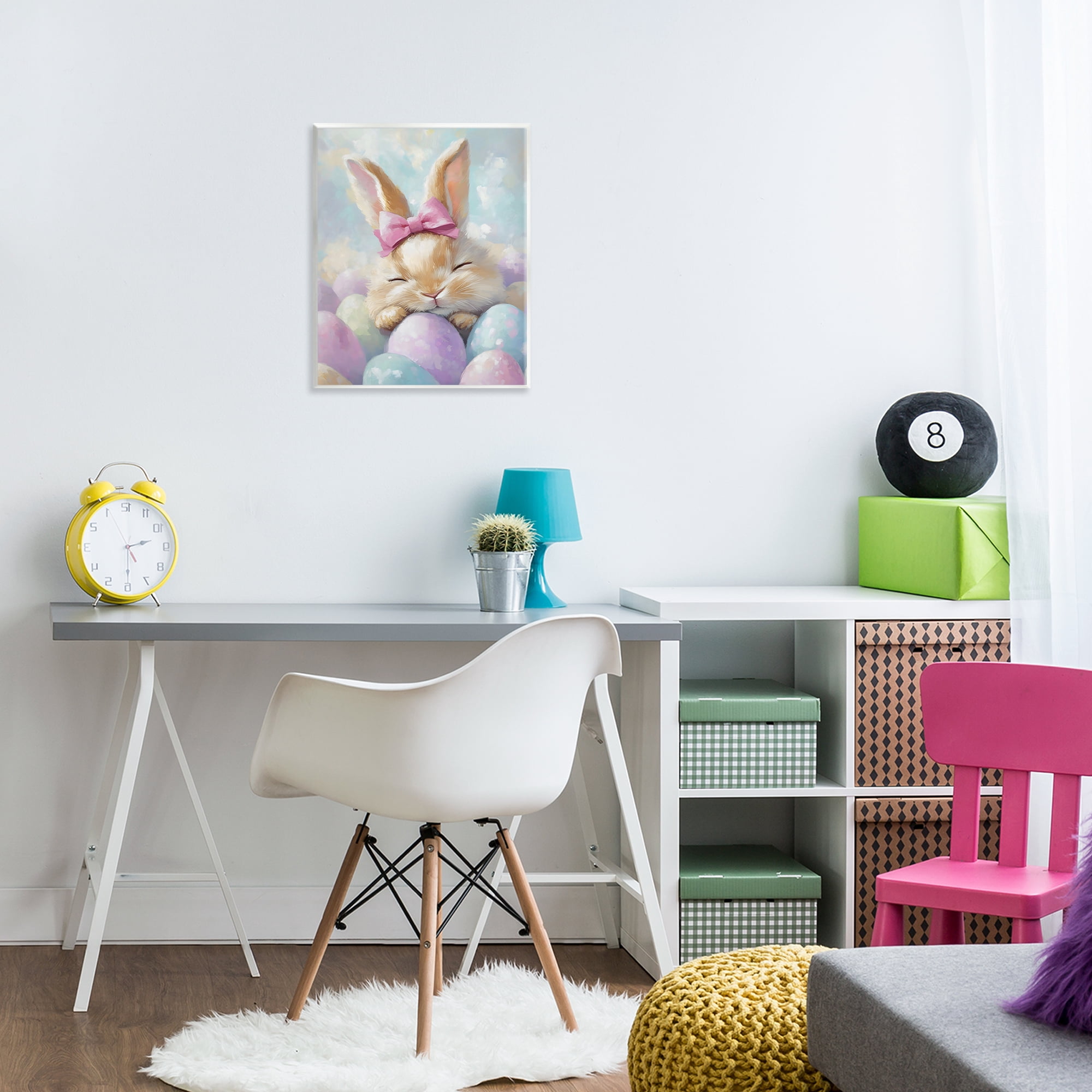 Stupell Industries Sleeping Easter Bunny with Eggs Wall Plaque Art, design by The Prints Vibe