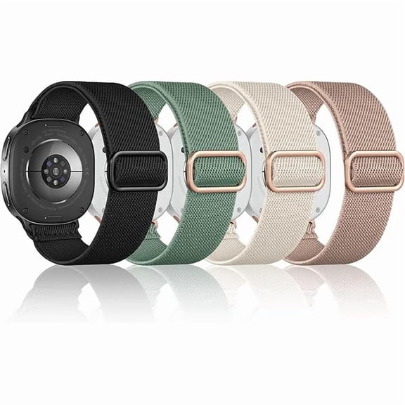 xixishop 4 Pack Bands Compatible with Samsung Galaxy Watch 8 Band 40mm 44mm/Galaxy Watch 8 Classic Band 46mm, Soft Stretchy Breathable Nylon Sport Strap for Women Men