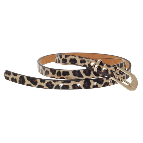 Grace Womens Leopard Print Leather Belt