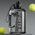 thumbnail image 2 of 1.7 Liter(0.45 Gallon) Sport Water Bottle with Straw Large Portable Travel Bottles For Training Sport Fitness Cup with Time Scale BPA Free, Black, 2 of 8