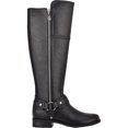 thumbnail image 2 of GBG LOS ANGELES Womens Black Ankle Strap Round Toe Stacked Heel Zip-Up Boots 6, 2 of 3