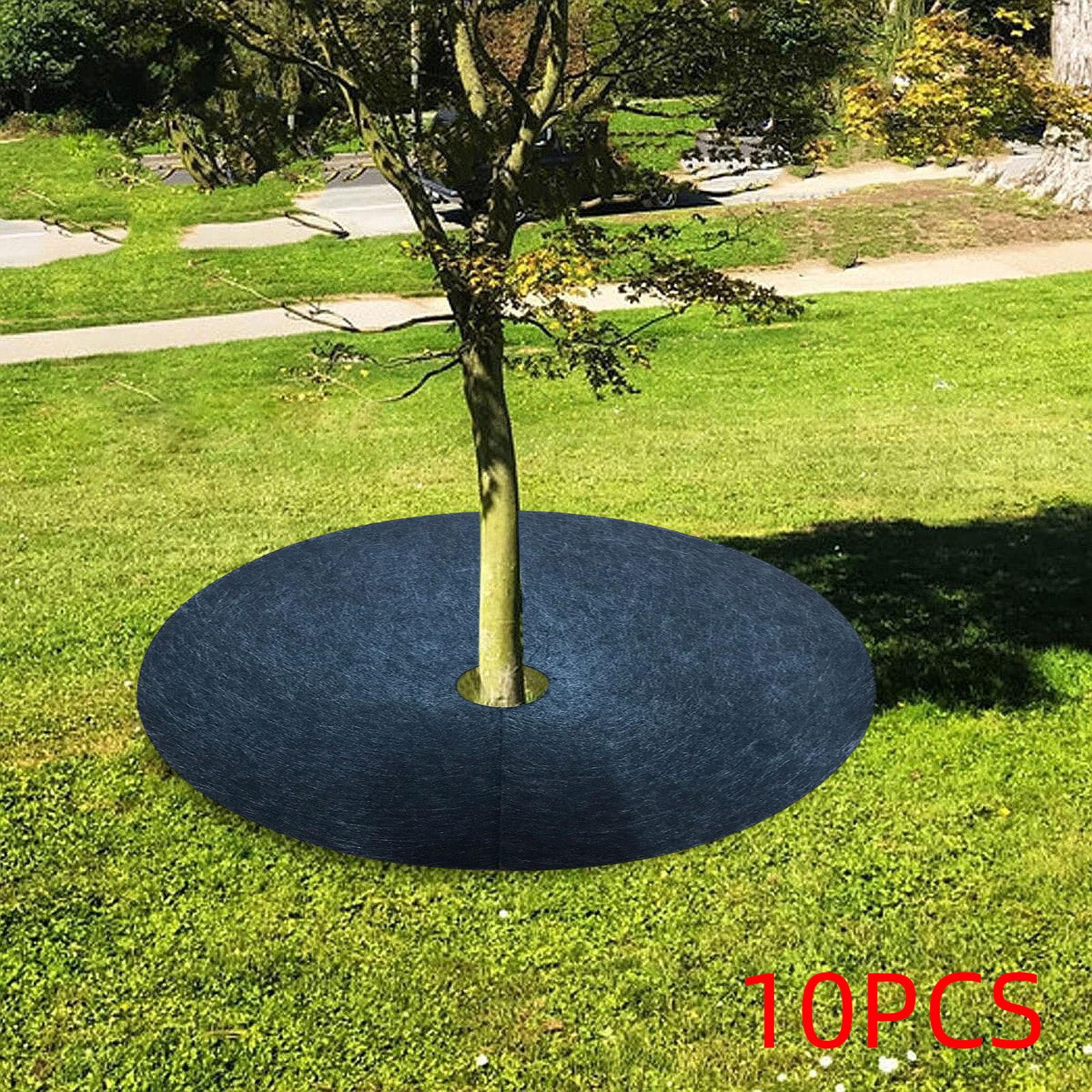 oshhni 10 Pieces Tree Mulch Rings Potted Plant Protection Protector Black