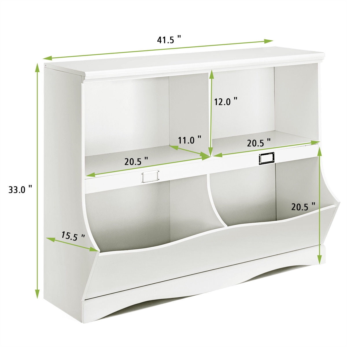 Gymax Kids Bookshelf Bookcase Baby Toy Organizer Shelf Children Storage Unit White