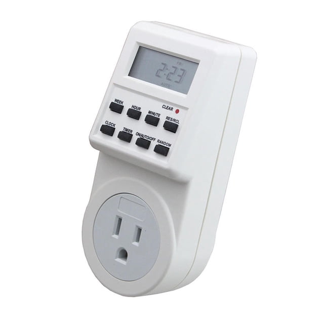 Enchufe de temporizador intermitente de ciclo de repetición infinita digital para toma de corriente, interruptor de alimentación temporizado interior programable de 24 horas con retraso de cuenta
