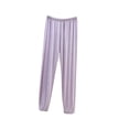 thumbnail image 3 of Loopsun Womens Pajama Long Pants Solid Elastic Waist Cuffed Ankle Loose Full Length Loungewear, 3 of 5
