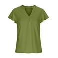 thumbnail image 4 of Pntutb Clothes,Womens Loose Casual Short Sleeve V-Neck Solid Casual Blouse T-Shirt Tunic Tops, 4 of 6
