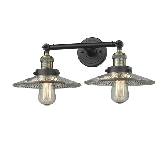 Innovations 2-LT LED Halophane 19" Bathroom Fixture - Black Antique Brass - 208-BAB-G2-LED