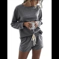 thumbnail image 3 of Conjunto Deportivo de Dos Piezas para Mujer, Traje Informal de Gran Tamaño, Ropa Deportiva, Ropa de Otoño. Gris Pizarra L, 3 of 8