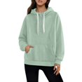 thumbnail image 3 of Yigetop Sweatshirt for Women Fall Winter Hoodie Tops Long Sleeve Shirts Oversized Lightweight Soft Casual Pullover Light green S, 3 of 6
