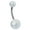 Earl Grey Pearl Belly Rings, variant on 14G Faux Synthetic Pearl Belly Rings Surgical Steel Curved Barbell Acrylic Balls BodyJewelryOnline