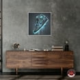 thumbnail image 3 of Blue Glow Sneaker Canvas Wall Art by Notoriart, White Floater Frame, 24" x 24", 3 of 7