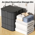 thumbnail image 2 of 140L Extra Large Fabric Storage Bag, Foldable Portable Clothing Organizer with Reinforced Handles & Zipper for Bedroom Comforters, Blankets, Pillows, Toys, Clothes Organizer, Storage Wardrobe 1 Pack, 2 of 12