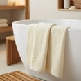 thumbnail image 3 of Unique Bargains Cotton Waffle Soft Absorbent Bath Towels 2 Pack White/Brown 55"x28", 3 of 7