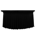 thumbnail image 5 of BalsaCircle 5 feet Black Wavy Spandex Fitted Round Tablecloth Table Skirt Table Linens, 5 of 8