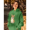 thumbnail image 2 of Cute Corgi Dog Sitting Hoodie Women -SPIdeals Designs, Female Medium, 2 of 4