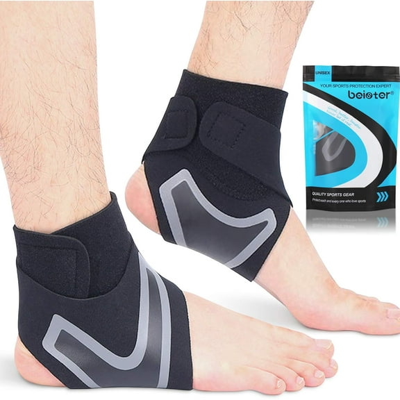 1 Pair Ankle Support Breathable Neoprene Compression Ankle Brace for Men and Women, Elastic Sprain Foot Sleeve for Sports Protect, Arthritis, Plantar Fasciitis, Achilles tendonitis, Recovery