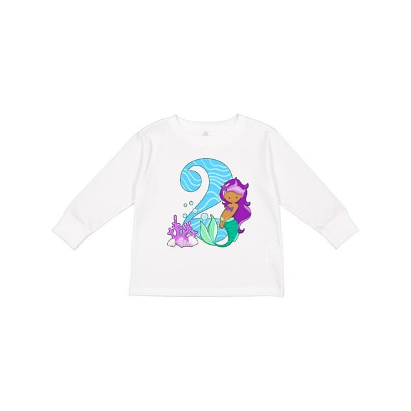 Inktastic Second Birthday Mermaid Girls Long Sleeve Toddler T-Shirt