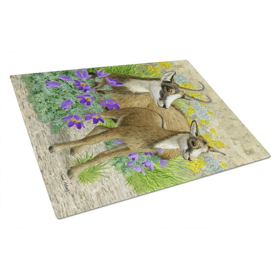 Caroline's Treasures Chamois Glass Cutting Board Large